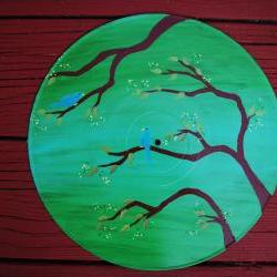 Blue Bird Recycled Record Wall Hang