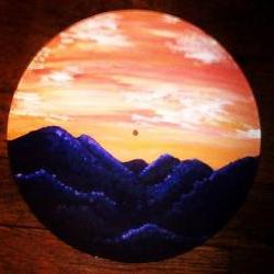 Original Nature Painting of Purple Mountains