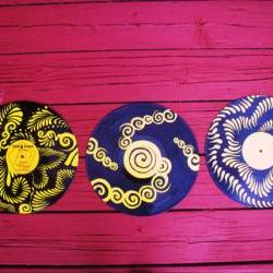 Recycled Vinyl Record Wall Art. Set of Three Originals.