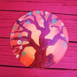 Orange Tree Recycled Vinyl Record Wall Hang