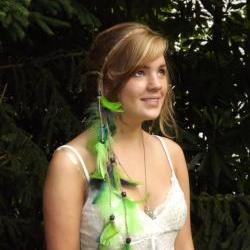 Green and Blue Feathered Headband